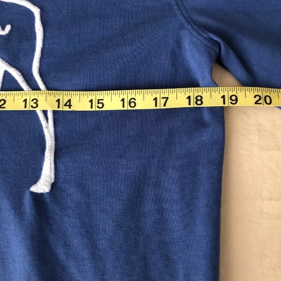 Abercrombie & Fitch Mens M Blue Muscle Shirt Long Sleeve White Moose EUC. Soft - Picture 7 of 8